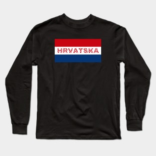Croatian Flag Colors Long Sleeve T-Shirt